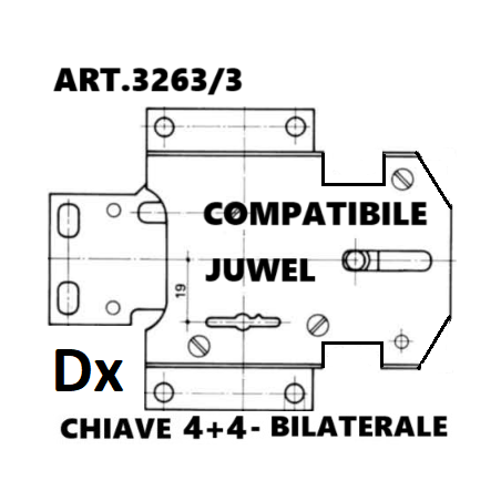 Art.3263-3 compatibile Juwel (DX) ATTENZIONE: INSERIMENTO CHIAVE POSTERIORE